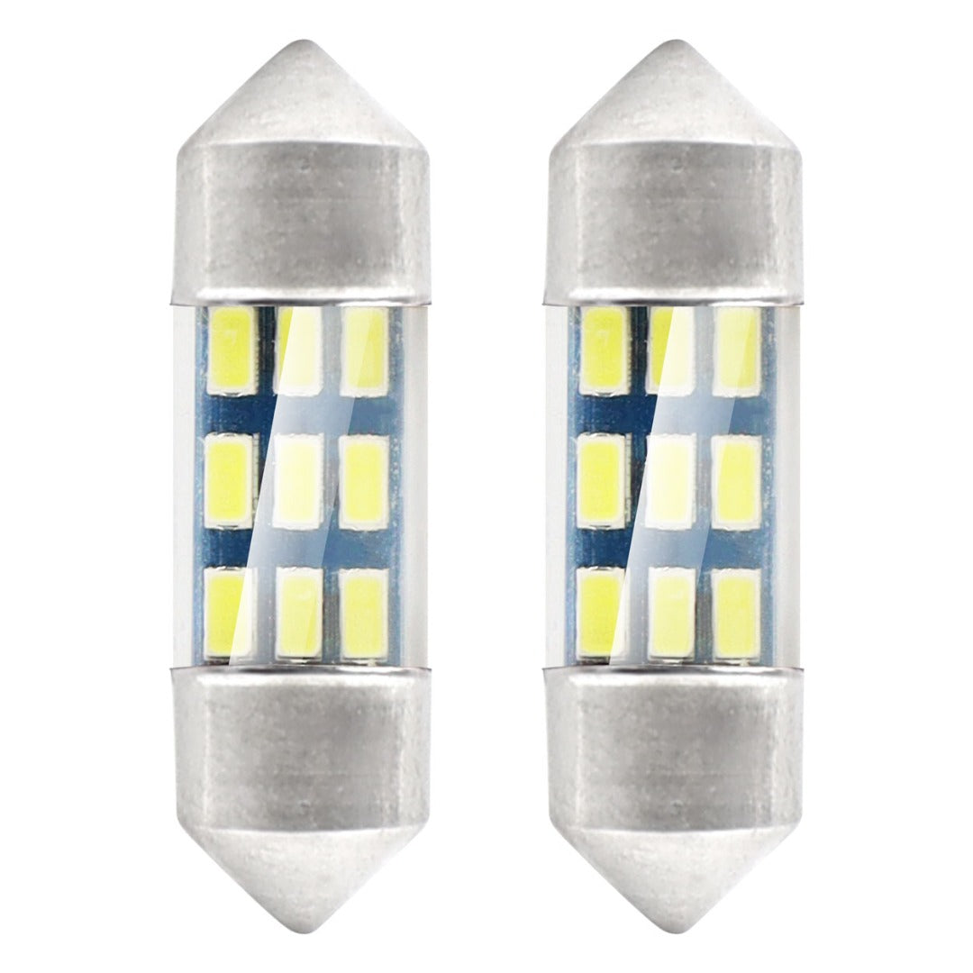 Dome - 31MM LED - 9SMD - Wit - 12V - Per 2 stuks Dome - 31MM LED - 9SMD - Wit - 12V - Per 2 stuks